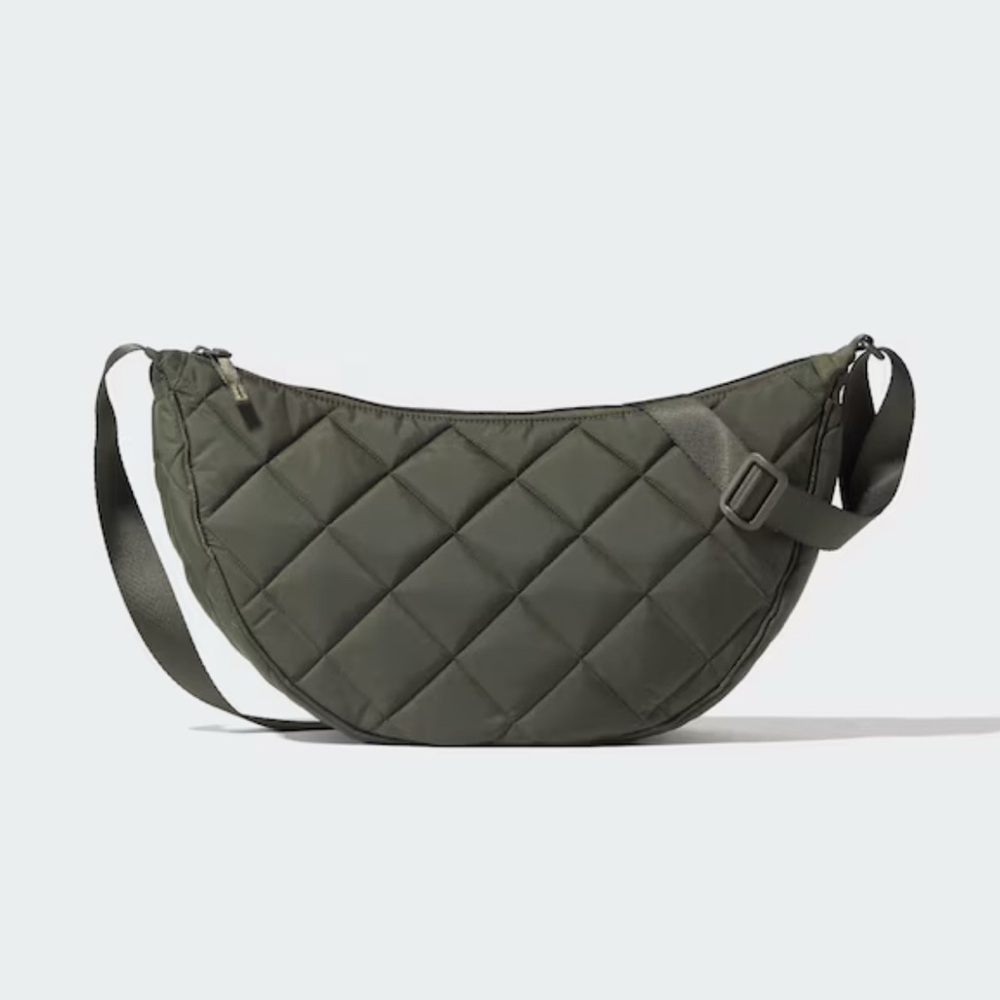Unisex Quilted Olive Green Crossbody Bag Uniqlo - Picture 2 of 4